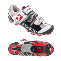 Cycling shoes FORCE MTB Hard (black/white/red) size 44
