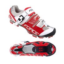 Cycling shoes FORCE MTB Hard (white/red) size 44