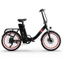 Elektrinis dviratis Huaming OneSport OT16, sulankstomas, 7G 20" (juodas/raudonas)