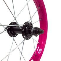 Front wheel 14" pink rim, black hub, 16H