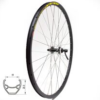 Front wheel 28/29'' STARSCircle J19SE 32H TX505 hub with quickrelease (black/yellow)