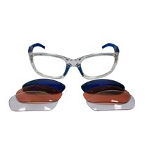 Glasses XLC with interchangeable lenses and a case (transparent/blue)