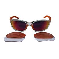 Glasses XLC with interchangeable lenses and a case (transparent/orange)