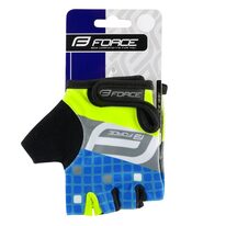 Gloves FORCE Square Kid (fluorescent/blue) S