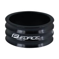 Headset spacer FORCE Logo 1 1/8", 15 mm, AHEAD (aluminium, black)