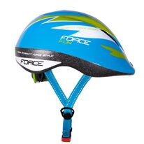Helmet FORCE Fun Stripes 52-56cm (vaikiškas, mėlyna/žalia/balta)