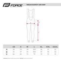 Pants with bibs FORCE Z68 with inner padding (black) size XXL