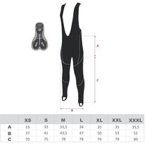 Pants with bibs FORCE Z70  with inner padding (black) M