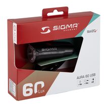 Priekinis žibintas Sigma AURA 60 USB LUX 3 funkcijos (juodas)