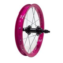 Rear wheel 14" pink rim, black hub, 16H