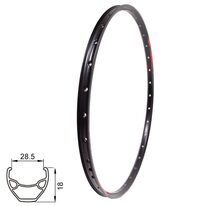 Rim 27.5" Concept 584x23 32H, double with rivets disc brakes black/red