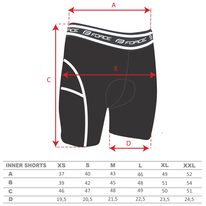 Shorts FORCE Blade MTB with removable inner padding (red) S