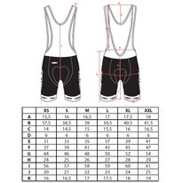 Shorts with bibs FORCE B38 with inner padding (black/white) size XL