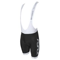 Shorts with bibs FORCE Team with inner padding (black/white)
