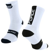 Socks FORCE Long PRO (white/black) L-XL 42-46