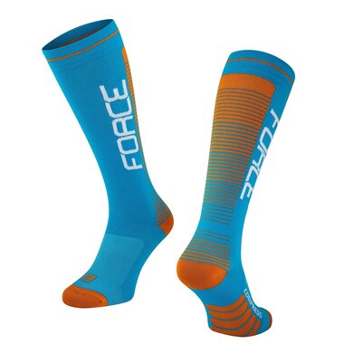 Socks FORCE COMPRESS, (blue/orange) L-XL 42-47