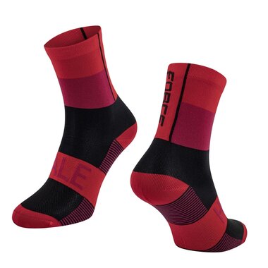 Socks FORCE Hale (red/black) S-M 36-41