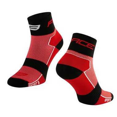 Kojinės trumpos FORCE Sport 3 (raudona/juoda) 36-41 (S-M)
