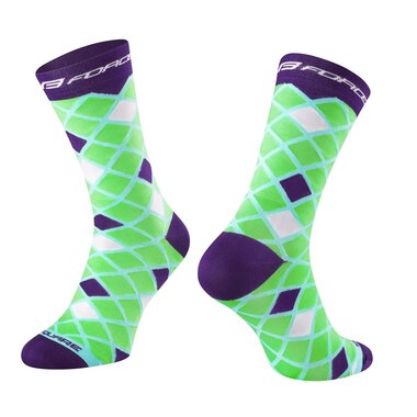 Socks FORCE SQUARE (green/purple) L-XL 42-46