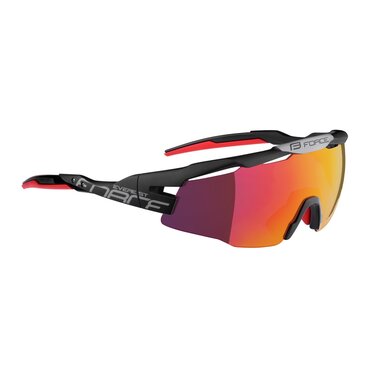 Sunglasses FORCE Everest red lenses (black, matte)
