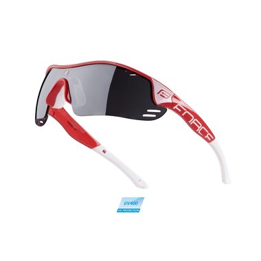 Sunglasses FORCE Race Pro black kenses (red/white)