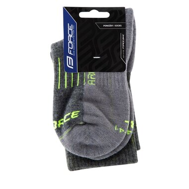 Warm socks FORCE Artic (grey/fluorescent) L-XL 42-47
