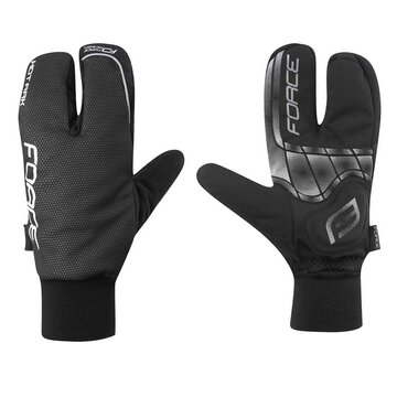 Winter gloves FORCE Hot Rak 3 fingers (black) M